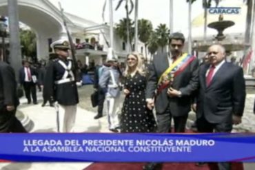 ¡SÉPALO! Los numerosos escoltas que acompañaron a Maduro, Cilita y Diosdado en su entrada a la ANC este #14Ene (+Video)