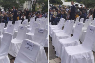 ¡MIRE! Así se quedaron las sillas de los diputados del PSUV y los encabezados por Luis Parra en la sesión de la AN en Cumbres de Curumo (+Fotos)