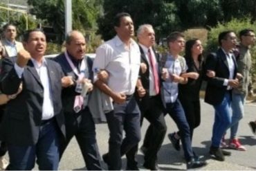 ¡DECIDIDOS! Diputados de la AN caminan hasta el Aeropuerto de Maiquetía este #11Feb luego que Sebin impidiera el acceso vehicular (+Videos)