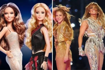 ¡NO SE LO PIERDA! Mattel inmortalizó a JLo y a Shakira con estas barbies que tienen el atuendo que usaron ambas estrellas en el Super Bowl (+Foto)