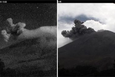 ¡VEA! Se registró una explosión en el volcán Popocatépetl con una fumarola de 1.5 kilómetros de altura (+Fotos +Videos)