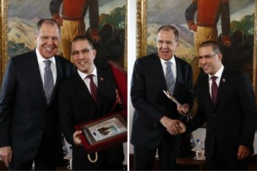 ¡ENTÉRESE! Los regalos que intercambiaron Sergei Lavrov y Jorge Arreaza (+Fotos)