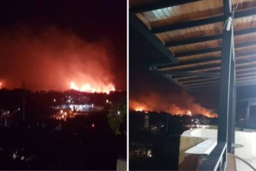 ¡IMPACTANTE! El potente incendio forestal en los alrededores del Fuerte Paramacay que causa alerta en la zona (+Fotos +consumió al menos 10 hectáreas)