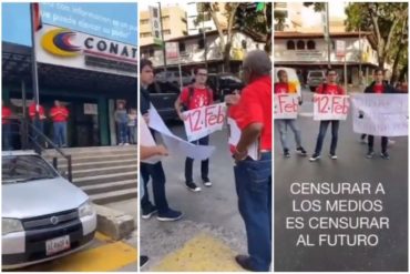 ¡VEA! Estudiantes de la UCAB protestan frente a Conatel contra la censura (+Video)