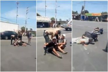 ¡JOYITAS! Captan a venezolanos enfrentándose a machetazos frente a terminal de Perú