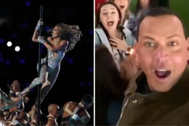 ¡EL MAYOR FAN! Video viral: Así Alex Rodríguez disfrutó el show de Jennifer López en el Super Bowl (+Video)