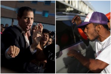 ¡IRRITANTE! El instante en el que adeptos al oficialismo violentaron camioneta en la que se trasladaba Guaidó (+Videos)