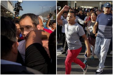 ¡INDIGNANTE! Las fotos que muestran el momento en el que colectivos agredieron a Guaidó a su salida del aeropuerto de Maiquetía