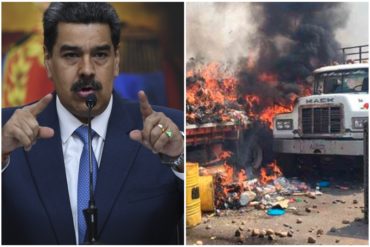 ¡QUÉ DESCARO! “Lacayos”: Maduro celebra que hace un año impidieran el acceso de la ayuda humanitaria a Venezuela