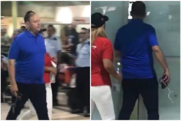 ¡NO PIERDA DETALLE! Momento en que el director de seguridad del aeropuerto de Maiquetía pasó a la chavista que agredió a Guaidó (+Video)