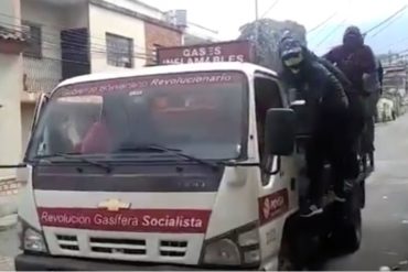 ¡LO ÚLTIMO! Reportan que un grupo de encapuchados en Táchira tomaron un camión de gas en medio de protestas (+Video)