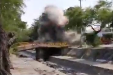 ¡ENTÉRESE! Autoridades colombianas detonan de forma “controlada” una carga explosiva en el sector del Canal Bogotá (+Video)