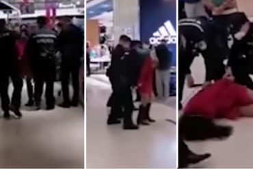 ¡ESCANDALOSO! Una mujer fue detenida en un centro comercial chino por no cubrirse la boca y la nariz con una máscara (+Video)