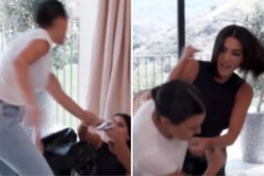 ¡QUÉ FUERTE! Kim y Kourtney Kardashian protagonizaron una violenta pelea frente a las cámaras (+Video)