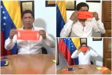 ¡DEMASIADA CUARENTENA! Argenis Chávez «enseña» a hacer tapabocas con artículos escolares y en Twitter no lo perdonaron: “Bruto, animal” (+Reacciones) (+Video)