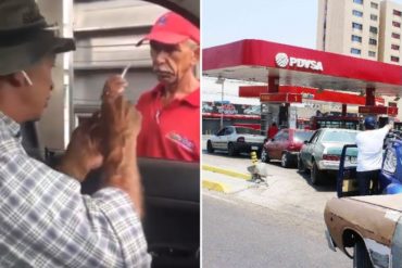 ¡INCREÍBLE! Solo en Venezuela: Este señor llenó el tanque de gasolina y pagó con un cigarrillo y un caramelo