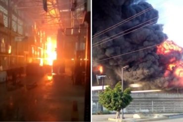 ¡DEBES VERLO! Así se vio el incendio de los galpones del CNE en Mariche desde el interior de la estructura (+Video)