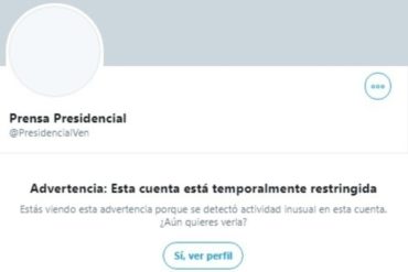 ¡AY, PAPÁ! Twitter restringe la cuenta de propaganda de Prensa Presidencial de Maduro (+Foto)