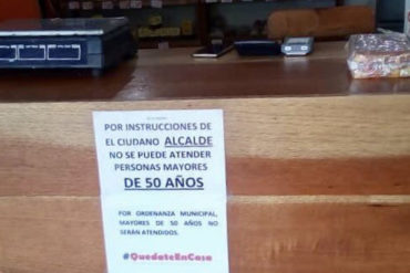 ¡INSÓLITO! Alcalde chavista en el estado Sucre prohíbe venta de productos a mayores de 50 años (incluyendo alimentos)