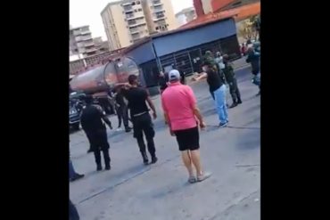 ¿NO LES DARÁ PENA? El atajaperro entre la GNB y las FAES por el control de una estación de gasolina (+Video)