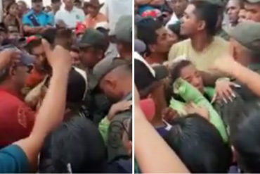 ¡DE LO ÚLTIMO! Caos, desmayos y empujones: La triste escena durante la entrega de UN POLLO a trabajadores de Bauxilum (+Video)