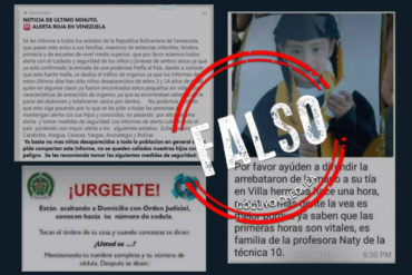 ¡ATENCIÓN! El ‘fake news’ que corre por las redes sobre supuesta mafia de tráfico de órganos en niños de 2 a 14 años en el país (+Detalles)