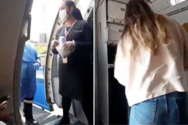 ¡VEAN! El momento en que desalojan a una mujer de un avión en Barranquilla por estar presuntamente contagiada de coronavirus (+Video)