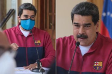 ¡AH, OK! Maduro ignoró las medidas que él mismo anunció contra el coronavirus y se quitó el tapabocas (+Video)