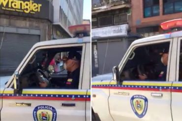 ¡VEAN! Funcionarios de la PNB recorren calles de Caracas y piden a ciudadanos “mantenerse en casa” (+Video)