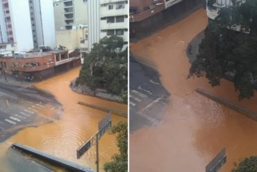 ¡QUÉ LOCURA! Rotura de tubo matriz inundó la avenida Fuerzas Armadas este #12Abr (+Fotos +Video)