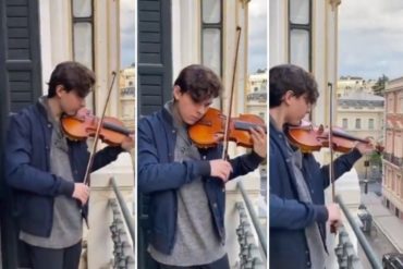 ¡ORGULLO CRIOLLO! Este joven violinista venezolano deleita a sus vecinos en Madrid con “Pajarillo” (+Video)