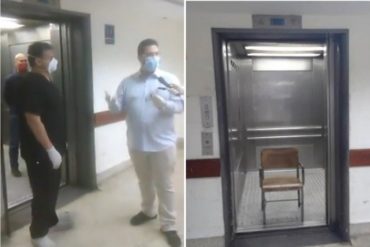 ¡INSÓLITO! Dos días después se dañó el ascensor que reinaguraron con bombos y platillos en el Hospital Universitario de Caracas (+Foto y video)