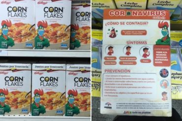 ¡POLÉMICO! “Corona Flakes”: el régimen le pone una mascarilla al gallo de Kellogg’s y sin autorización (+Fotos)