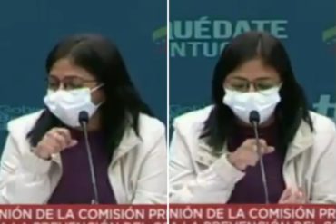 ¡AY, PAPÁ! El ataque de tos de Delcy mientras ofrecía nuevo balance casos de COVID-19 (+Video)