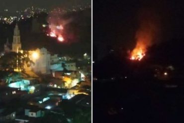 ¡VEA! Así fue el incendio que se registró en las cercanías de El Calvario en Caracas este #17Abr (+Fotos)