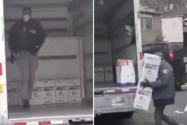 ¡BIEN MERECIDO! Detenido un hombre en Nueva York que acaparaba 5.000 cajas de mascarillas para revender: escupió a los agentes del FBI (+Video)