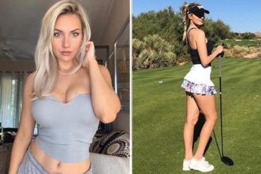 ¡AY, CHAMO! Los tiros de esta golfista durante su confinamiento que causaron furor en las redes: incluye uno con sus senos (+Video)