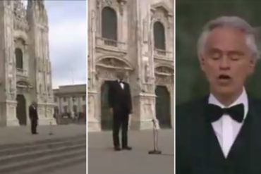 ¡NO DEJE DE VERLO! La conmovedora presentación de Andrea Bocelli desde el Duomo de Milán (+Videos)