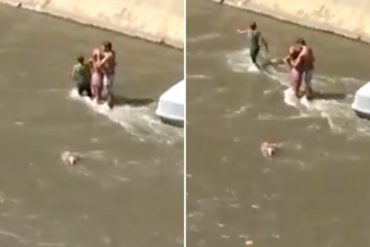 ¡QUÉ LOCURA! Captan a una familia dándose un baño en el río Guaire y estalla la polémica en redes (+Video +Reacciones)