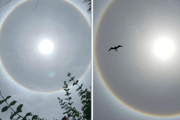 ¡SE LO MOSTRAMOS! Otro halo solar se vio este #7Abr en Venezuela: Experto explica por qué son comunes en esta época (+Fotos)