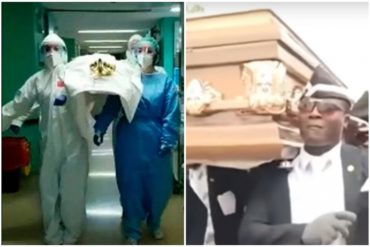 ¡NO SE LO PIERDA! Estos médicos hicieron la parodia del meme viral de los africanos bailando con un ataúd tras “matar” al coronavirus (+Video)