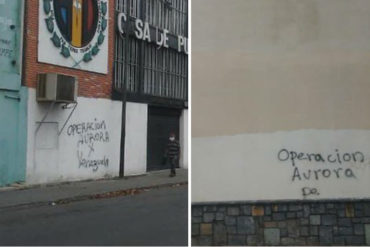 ¡AH, CARAMBA! “Operación Aurora presente”: Los grafitis que aparecieron en San Cristóbal este #7Abr (+Fotos)