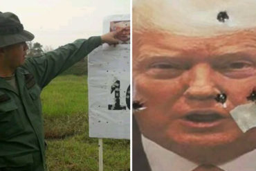 ¡GRAVE! Difunden imagen de un supuesto campo de tiro en Apure: El blanco de los militares es la cabeza de Trump