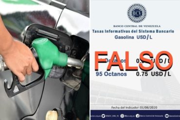 ¡ATENCIÓN! La verdad sobre la supuesta foto del BCV que anuncia los nuevos precios de la gasolina