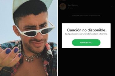 ¡SEPA! Spotify eliminó de sus listas este exitoso tema de Bad Bunny y desató la polémica