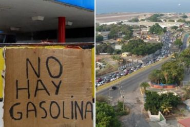 ¡INSÓLITO! La cola infinita que se formó en una estación de gasolina en la entrada hacia Catia La Mar este #26May (+Foto)