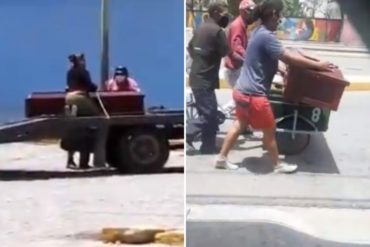 ¡INAUDITO! En un camión trasladaron ataúd en Barquisimeto ante escasez de gasolina (+Videos)