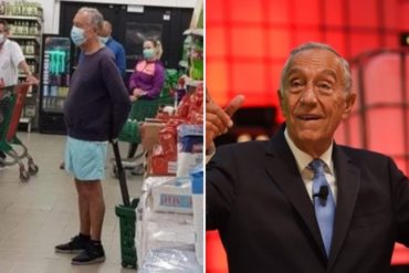 ¡SE LO TRAEMOS! Presidente de Portugal causa furor al ser captado en una cola dentro de un supermercado (y vistiendo unas bermudas) (+Foto)