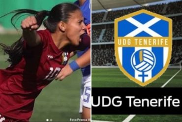 ¡ORGULLO CRIOLLO! Yerliane Moreno firma con el Tenerife Egatesa del fútbol femenino español