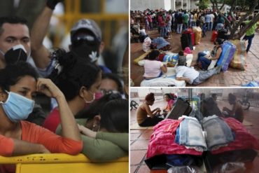 ¡IMPACTANTE! Las duras imágenes de venezolanos a las afueras de la Alcaldía de Cali (+Fotos)